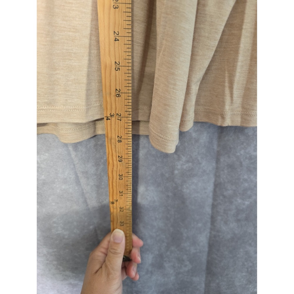 NWT Talbots Woman 3X Tan Beige Ruched Trim V-Neck Long Sleeve Slub Top - Picture 7 of 7